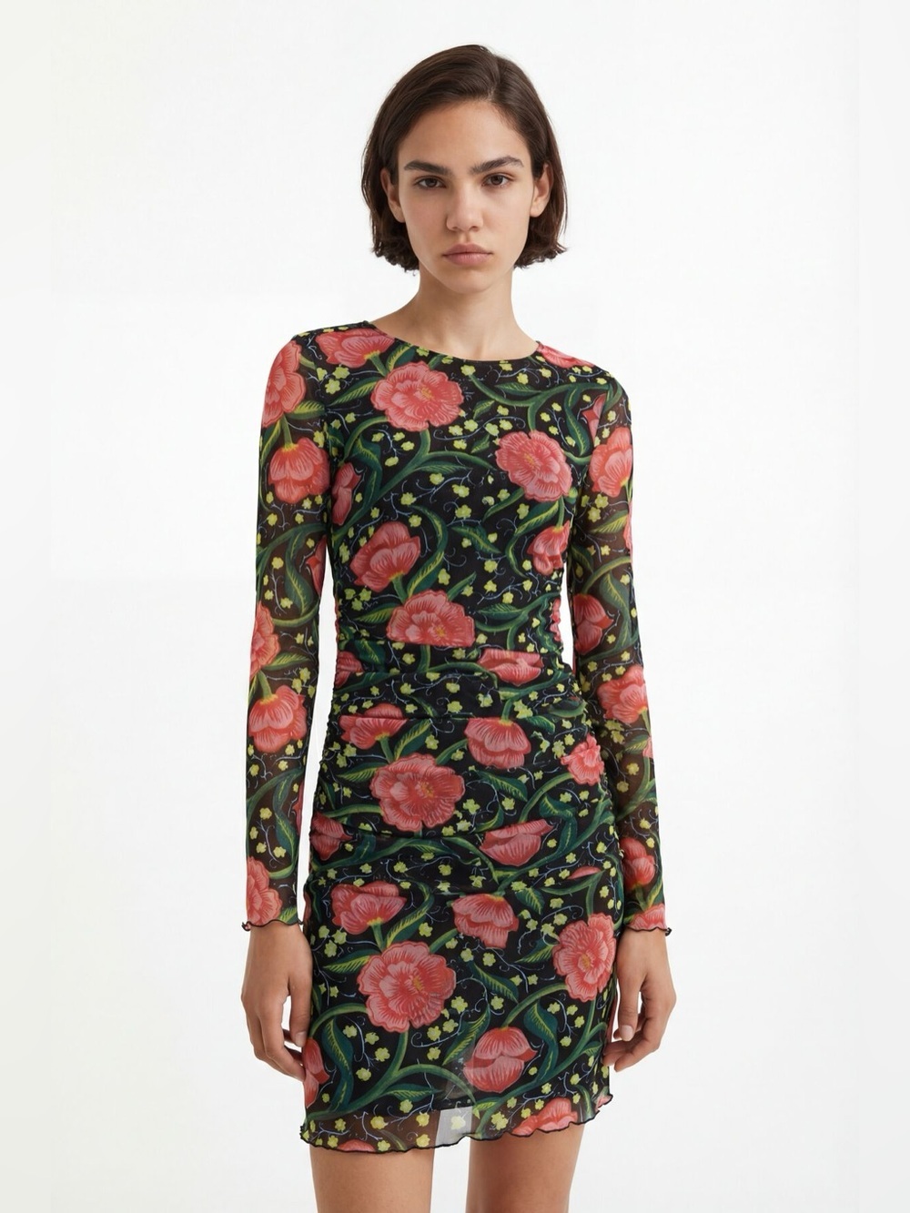 🆕 DESIGUAL Long Sleeve Slim Floral Dress